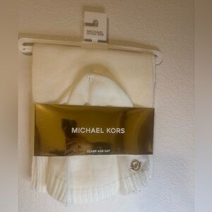 Michael Kors cream Scarf and Hat Set